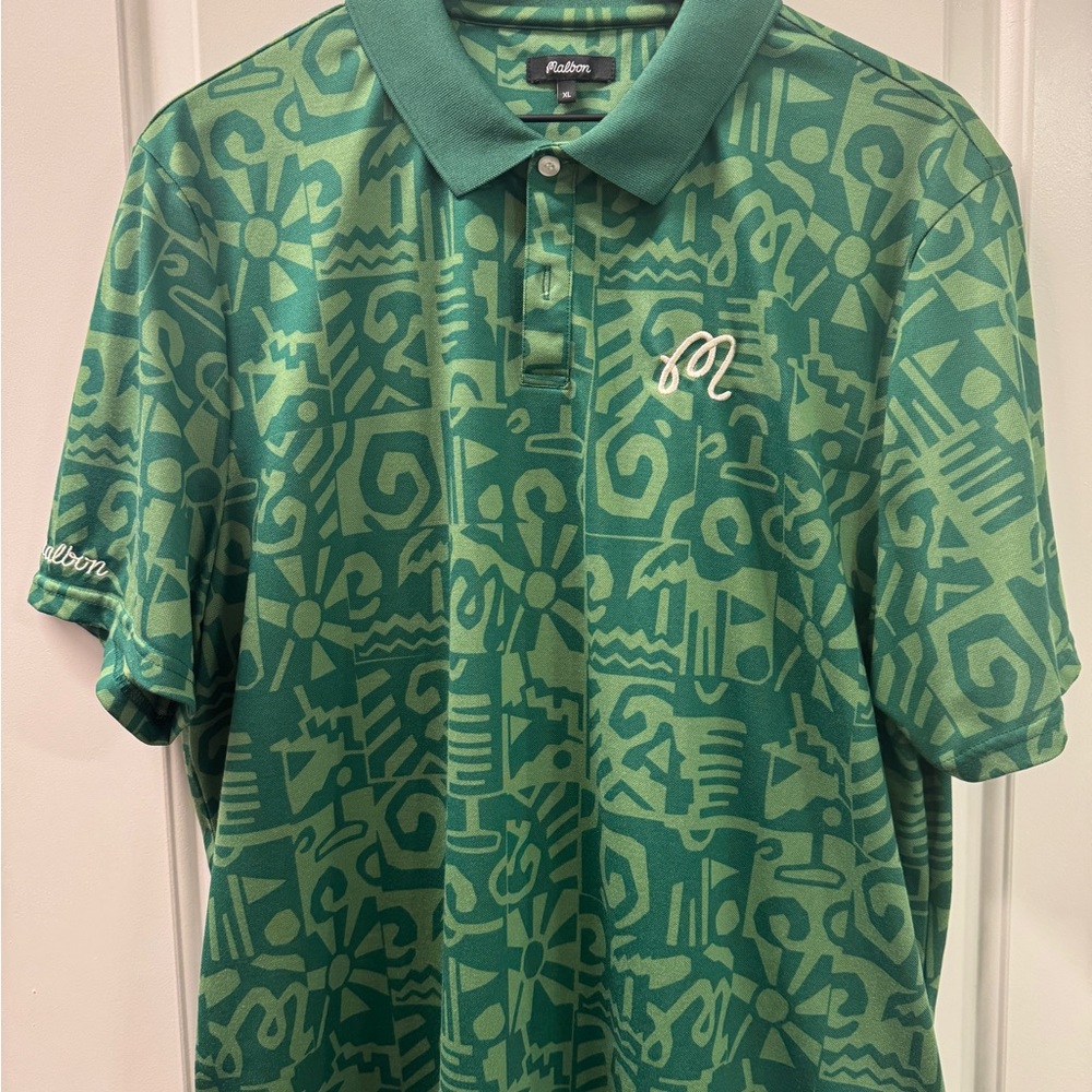Malbon Green pique Men's Polo Shirt